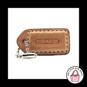 1.5 Small Y2K VINTAGE COACH Saddle Brown Leather Fob Bag Charm Keychain Hang Tag